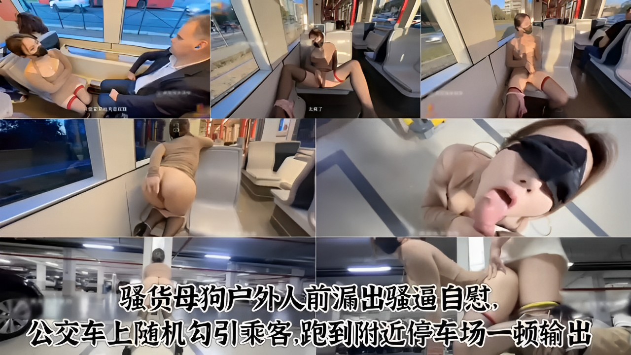 [无码] 骚货母狗户外露逼自慰 公交勾引乘客停车场狂干